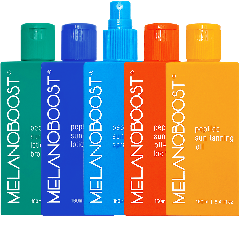 Melanoboost Peptide Sun Tanning Oils Lotions Sprays